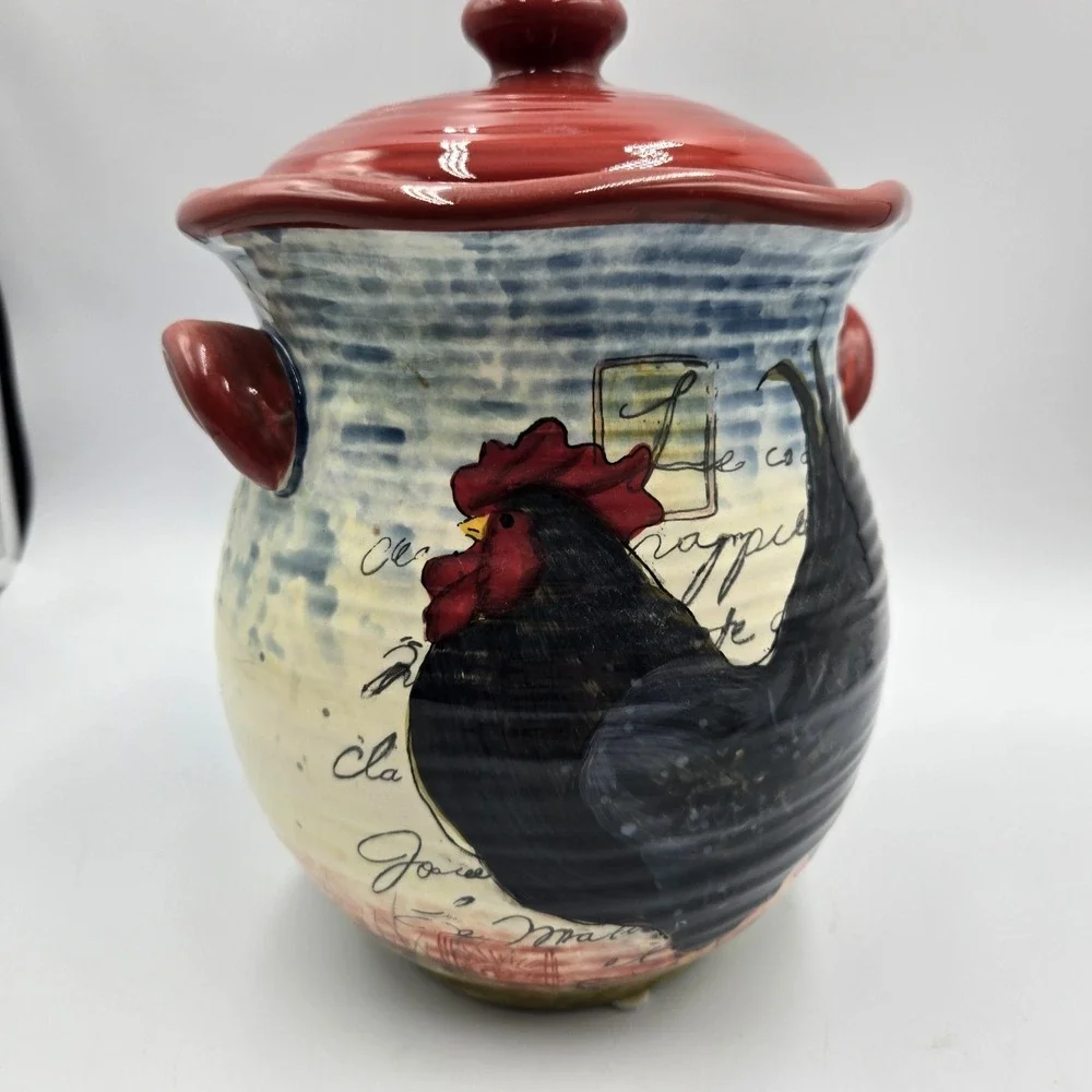 SUSAN WINGET LARGE Rooster Canister Cookie Jar 9.5
